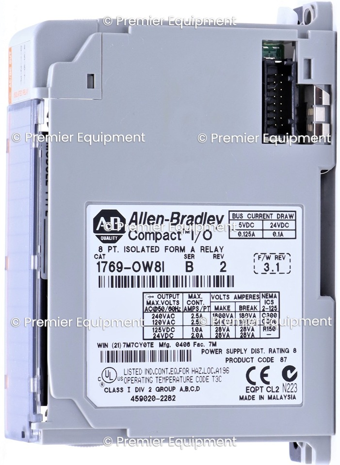 * ALLEN BRADLEY 1769OW8I COMPACT I/O 8PT ISOLATED RELAY OUTPUT MODULE