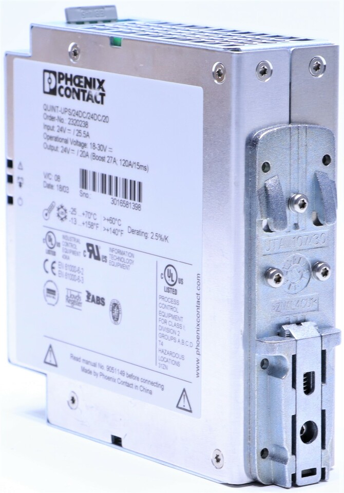 PHOENIX CONTACT QUINTUPS/24DC/24DC/20 2320238 UNINTERRUPTIBLE POWER