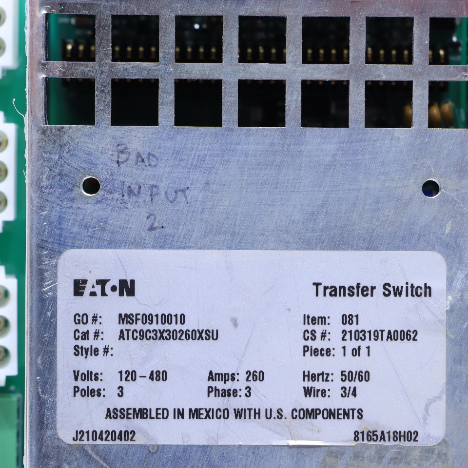 EATON ATC900 6D32428G01 TRANSFER SWTICH CONTROLLER Premier Equipment Solutions, Inc.
