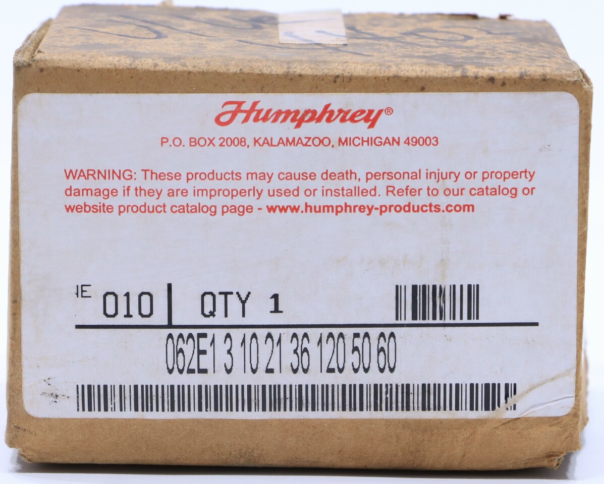 NEW HUMPHREY 062E1-3-10-21-36 120V 50-60HZ SOLENOID VALVE | Premier  Equipment Solutions, Inc.