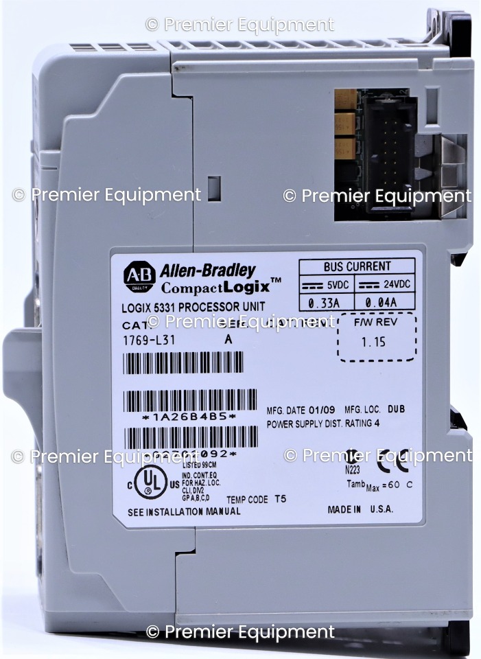 * ALLEN BRADLEY 1769L31 COMPACTLOGIX LOGIX 5331 CPU PROCESSOR UNIT