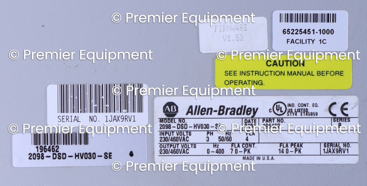 * ALLEN BRADLEY 2098DSDHV030SE SERVO DRIVE ULTRA 3000 DIGITAL
