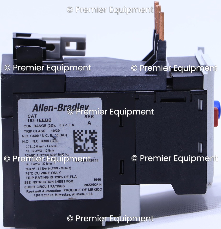 * ALLEN BRADLEY 1931EEBB IEC OVERLOAD RELAY Premier Equipment