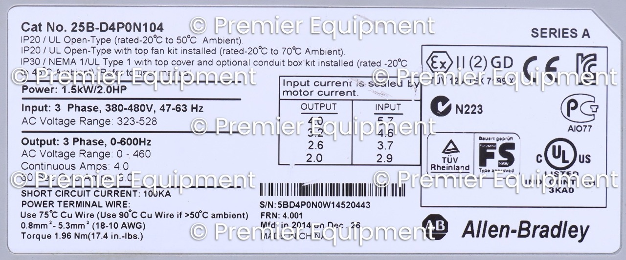 thumbnail interactive-video image 1 of Allen-Bradley PowerFlex 525 AC Drive – 25B-D6P0N104, 480V, 3HP, New Factory Sealed (2023) 1 of 2