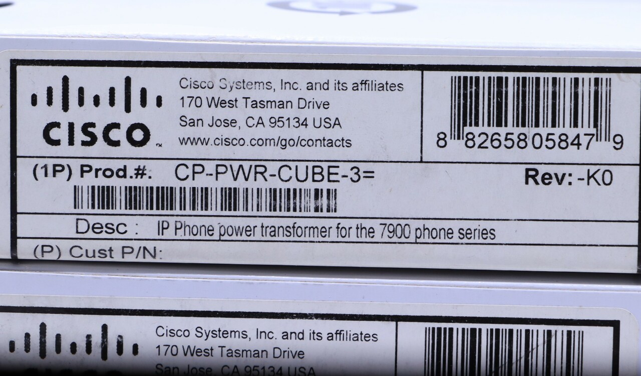Cisco CP-PWR-CUBE-3 Power Transformer For 7900 Series IP Phones – New