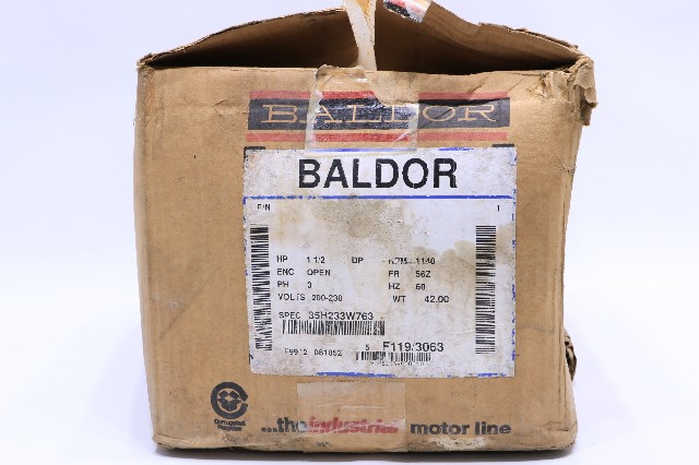 * NEW BALDOR 35H233W763 1-1/2HP 1140RPM 230V 60HZ 56Z INDUSTRIAL MOTOR