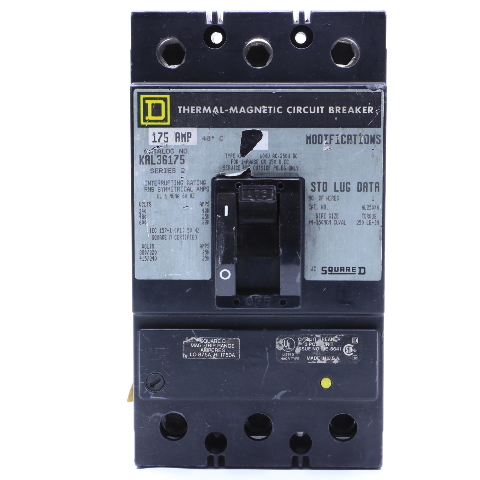 * SQUARE D KAL36175 THERMAL MAGNETIC CIRCUIT BREAKER 175A 600VAC
