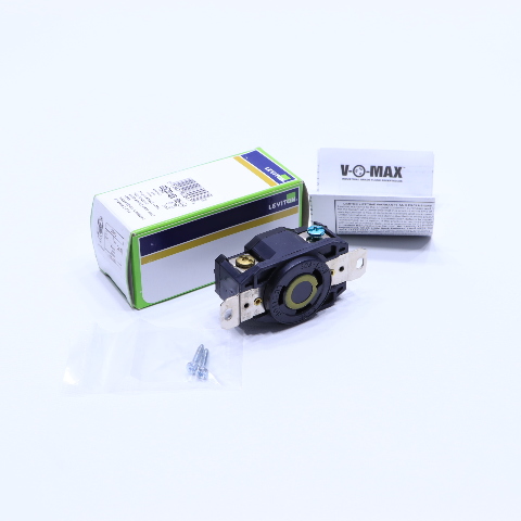 NEW LEVITON 2610 30A 125V BLACK SINGLE LOCK RECEPTACLE