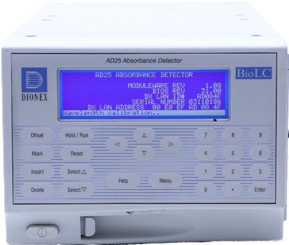 DIONEX DX-LAN MODEL AD25 100-240V 50/60Hz 1.5A ABSORBANCE DETECTOR