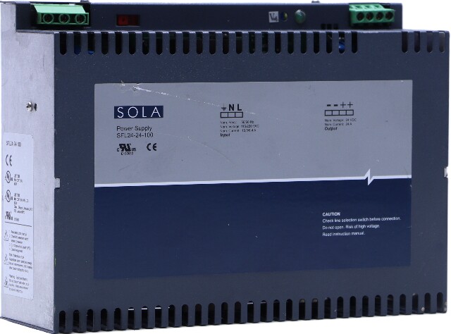 SOLA SFL24-24-100 POWER SUPPLY INPUT 115/230VAC 10.5/6.4A OUTPUT 24VDC 24A