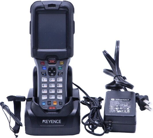 KEYENCE BT-W85GA HANDHELD PORTABLE BARCODE SCANNER WITH BT-WUC8UGA CRADLE