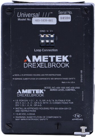 AMETEK DREXELBROOK 409-1000, 2000 SERIES LEVEL CONTROL TRANSMITTER