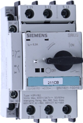 * SIEMENS H3RV182 3RV1821-1GD10 3 POLE CONTACTOR