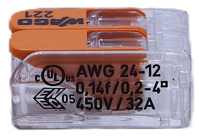 * WAGO 221-412 Lever Nut Wire Connectors 10 - Pack 2 Conductor FAST SHIP