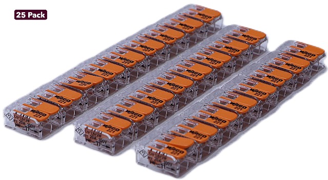 * WAGO 221-412 Lever Nut Wire Connectors 25 Pack FAST SHIP 2 Conductor