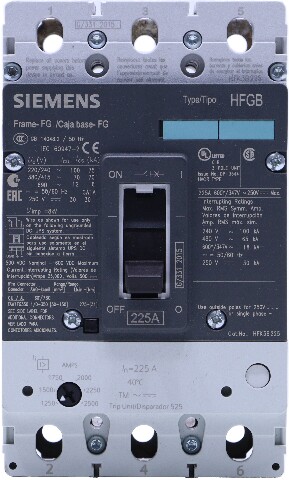 * SIEMENS 3VL3125-3RR30-0AA0 225 A CIRCUIT BREAKER