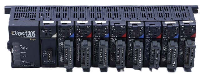 AUTOMATION DIRECT PLC DIRECT LOGIC 205 D2-09B-1 SLOT RACK F2-DEVNETS D2-16ND3-2 D2-12TR D2-16NA