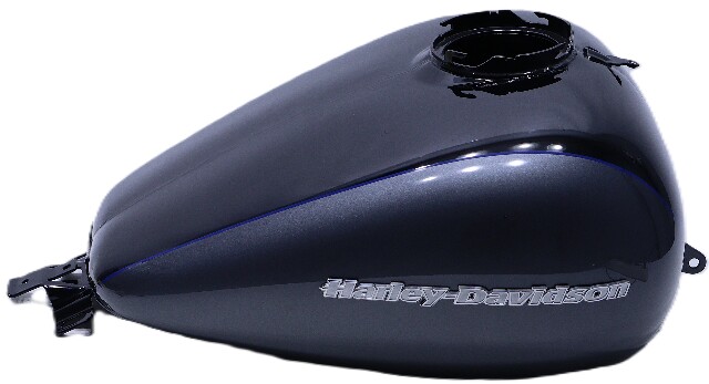 * Harley-Davidson OEM Touring Fuel Gas Tank Black Gray Blue Pinstripe