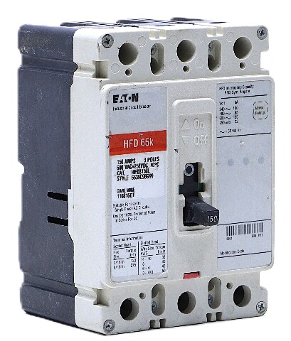 EATON HFD3150L 3 POLE 150 AMP CIRCUIT BREAKER 
