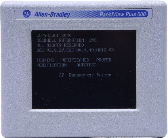 * ALLEN BRADLEY 2711PC-T6C20D SER D PANELVIEW PLUS COMPACT 600 TOUCHSCREEN UNIT
