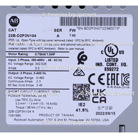 ALLEN BRADLEY 22B-D2P3N104 POWERFLEX 40 0.75kW/1.0 HP AC DRIVE