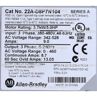 * ALLEN BRADLEY 22A-D8P7N104 /A 5 HP AC DRIVE
