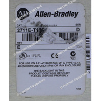 * ALLEN BRADLEY 2711E-T10C6 /D REV E OPERATOR INTERFACE 1000e