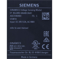 * SIEMENS 6SL3053-0AA00-3AA1 SINAMICS VOLTAGE SENSING MODULE