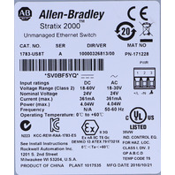 * ALLEN BRADLEY 1783-US8T STRATIX 2000 UNMANAGED ETHERNET SWITCH SER A