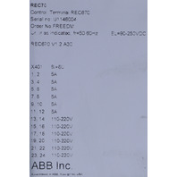 * ABB REC70 REC670 V1.2 A30 VOLTAGE CONTROL BAY UNIT *READ*