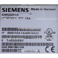 * SIEMENS 6SN1123-1AA00-0AA1 POWER MODULE w/ 6SN1118-0NH01-0AA1