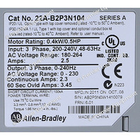  ALLEN BRADLEY 22A-B2P3N104 POWERFLEX 4 AC DRIVE  