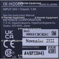 * KEYENCE IX-H2000 LASER SAMPLER AMPLIFIER CONTROLLER