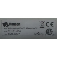 HANSON VISION G2 AUTOPLUS MAXIMIZER 61-101-006 WITH VISION AUTOFILL 61-201-001 *READ*