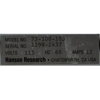 HANSON RESEARCH 73-100-105 73-100-110 73-100-103 DISSOLUTION TEST STATION