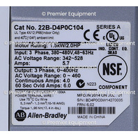 * NEW ALLEN BRADLEY 22B-D4P0C104 POWERFLEX 40 2.0 HP FRN 6.02 AC DRIVE