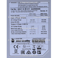 * NEW ALLEN BRADLEY 20G11ND011AA0NNNNN POWERFLEX 755 7.5 HP AC DRIVE