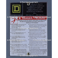 * SQUARE D H361AWK 30A HEAVY DUTY SAFETY SWITCH W/ FUSES