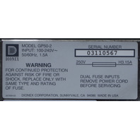 DIONEX MODEL GP50-2 100-240V 50/60Hz 1.5A GRADIENT PUMP