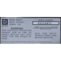 DIONEX MODEL ED50A 100-240V 50/60Hz 1.5A ELECTROCHEMICAL DETECTOR