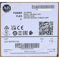 * SEALED ALLEN BRADLEY 22A-B4P5N104 SER A POWERFLEX 4 AC DRIVE