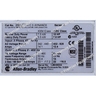 * ALLEN BRADLEY 20AD014C0AYNANC0 /A POWERFLEX 70 AC DRIVE 10HP