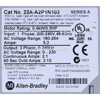 * ALLEN BRADLEY 22A-A2P1N103 SER A POWERFLEX VARIABLE FREQUENCY DRIVE *READ*