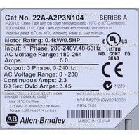 * ALLEN BRADLEY 22A-A2P3N104 SER A POWERFLEX VARIABLE FREQUENCY DRIVE *READ*