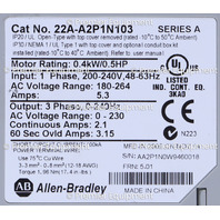 * ALLEN BRADLEY 22A-A2P1N103 SER A POWERFLEX VARIABLE FREQUENCY DRIVE