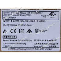 NEW SIEMENS SINAMICS V20 6SL3210-5BB13-7UV1 DRIVE