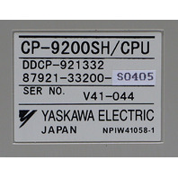 QTY. (1) YASKAWA ELECTRIC CP-9200SH/CP SERVO CONTROLLER SERIES CPU