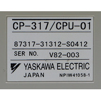 QTY. (1) YASKAWA ELECTRIC CPU-01 CP-317/CPU-01 CPU MODULE