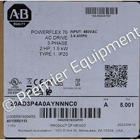 * SURPLUS ALLEN BRADLEY 20AD3P4A0AYNNNC0 SER A POWERFLEX 70 AC DRIVE