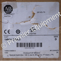 * SURPLUS ALLEN BRADLEY 1494V-DS600 SER D 600A  600VAC DISCONNECT SWITCH